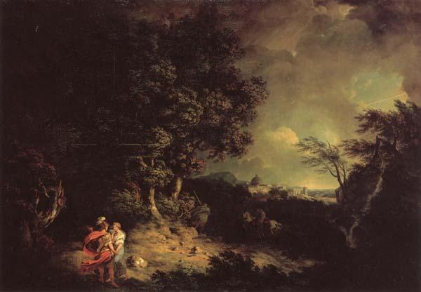 JONES, Thomas Landscape with Dido and Aeneas oil painting image